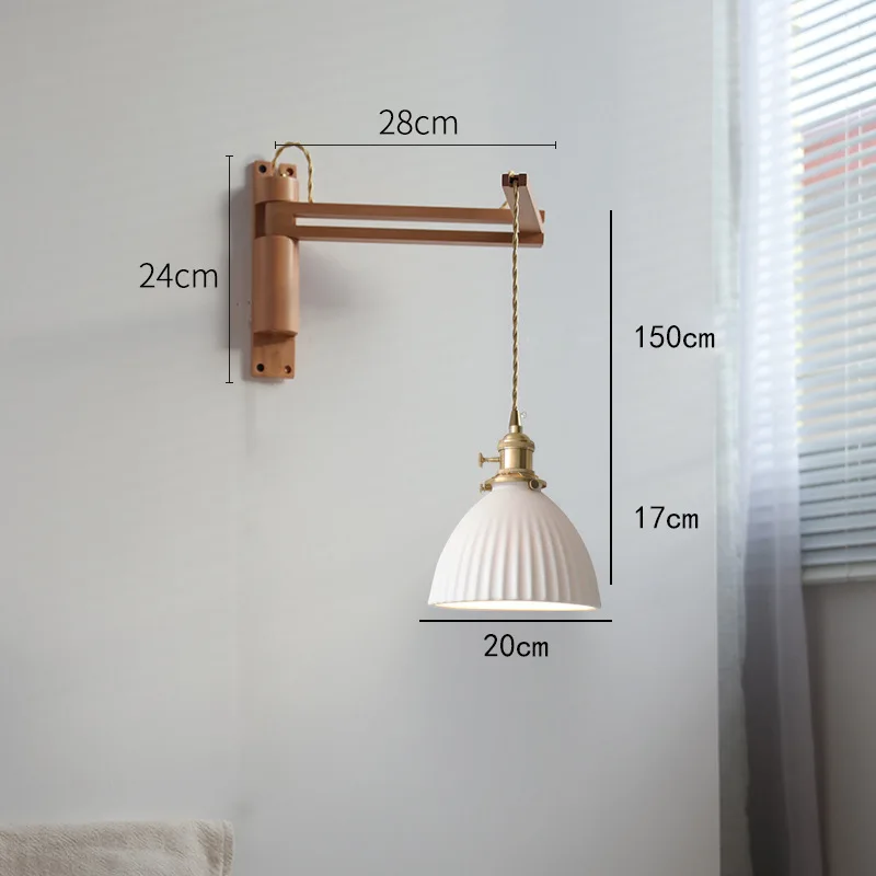 applique murale led rétro japonaise télescopique en laiton et verre - Image 10