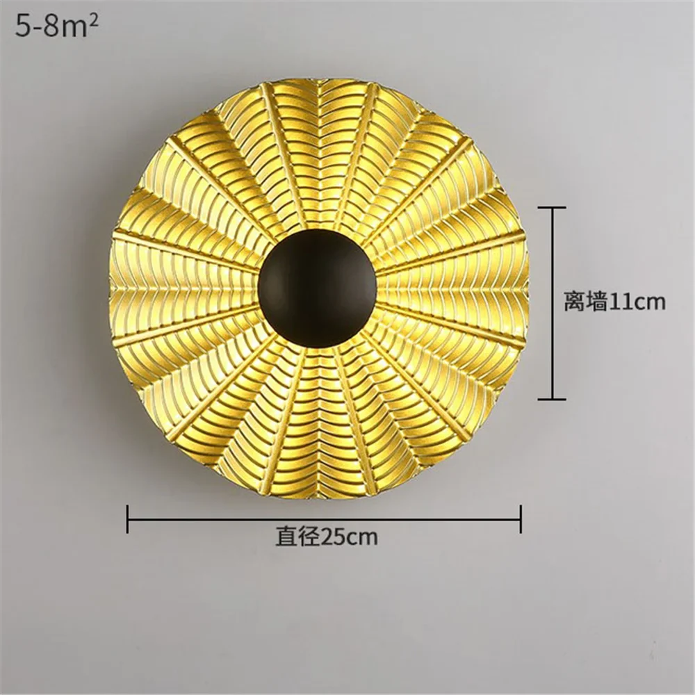 applique murale LED ronde en métal nordique décoratif pour intérieur moderne - Image 20