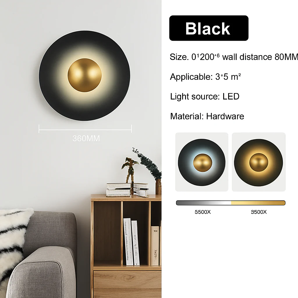 applique murale led ronde moderne pour décoration intérieure éclairage élégant - Image 11