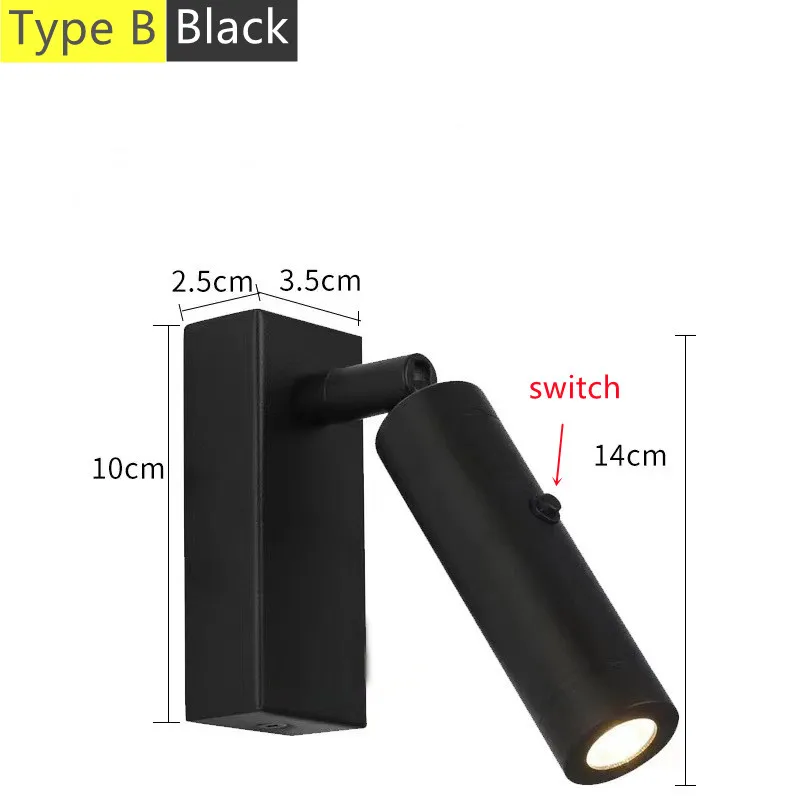 applique murale led rotative avec interrupteur et port usb - Image 15