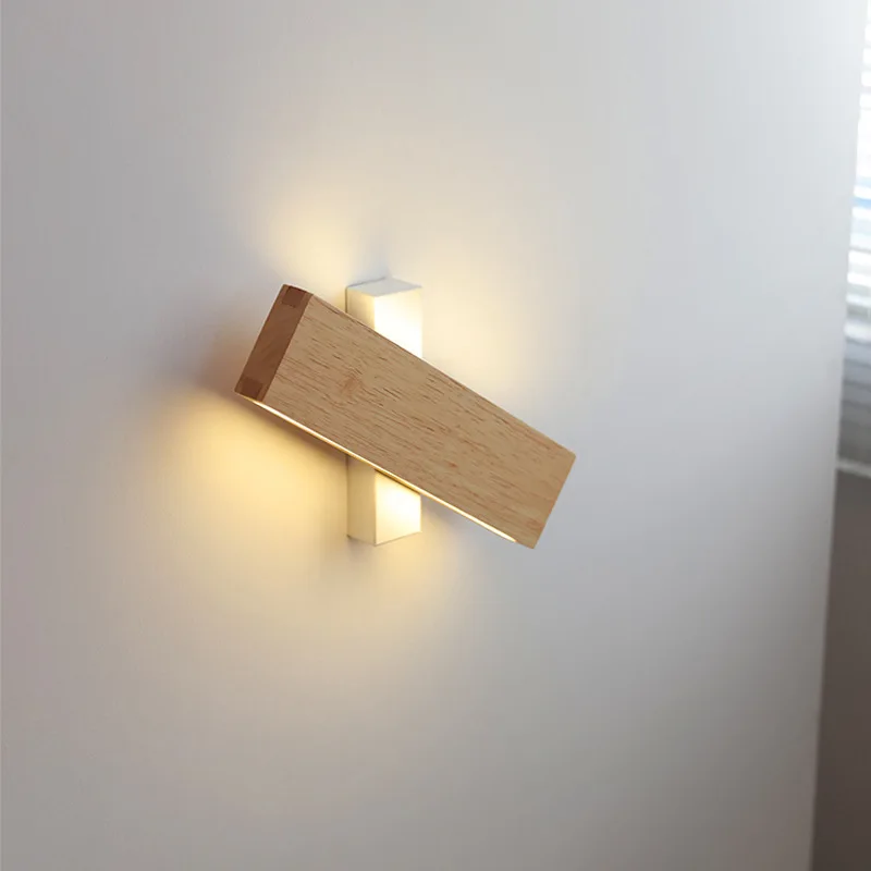 Applique murale LED rotative en bois - Image 3