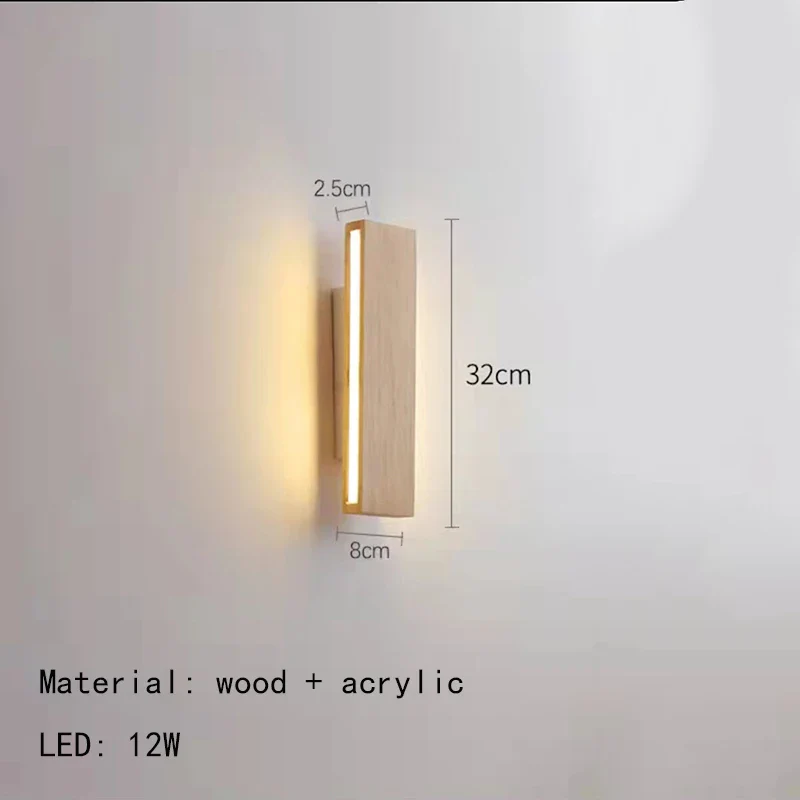 Applique murale LED rotative en bois - Image 7