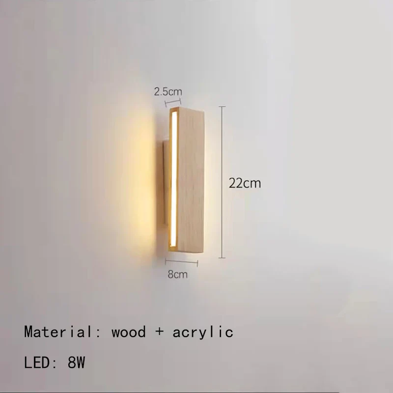 Applique murale LED rotative en bois - Image 9