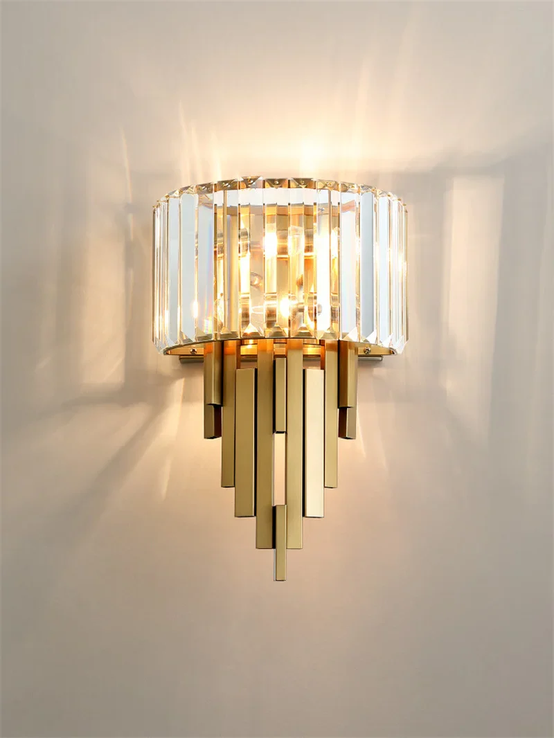 applique murale luxe moderne avec abat-jour cristal brillant - Image 3