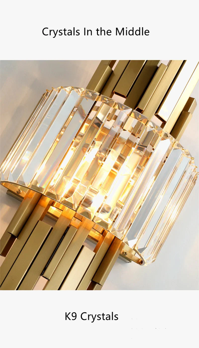 applique murale luxe moderne avec abat-jour cristal brillant - Image 5