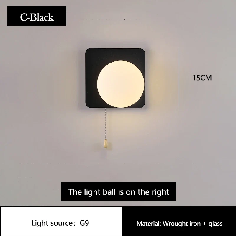 applique murale moderne à led avec interrupteur en verre pour chambre d'enfant - Image 14