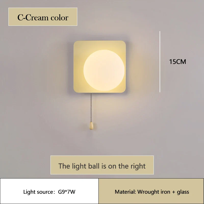 applique murale moderne à led avec interrupteur en verre pour chambre d'enfant - Image 8