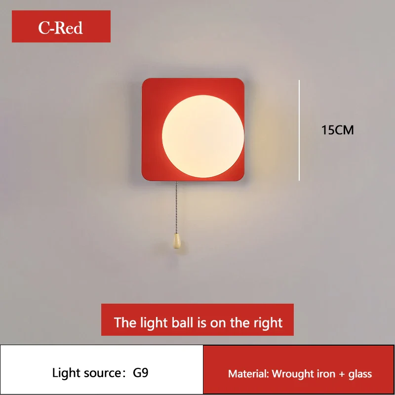 applique murale moderne à led avec interrupteur en verre pour chambre d'enfant - Image 9