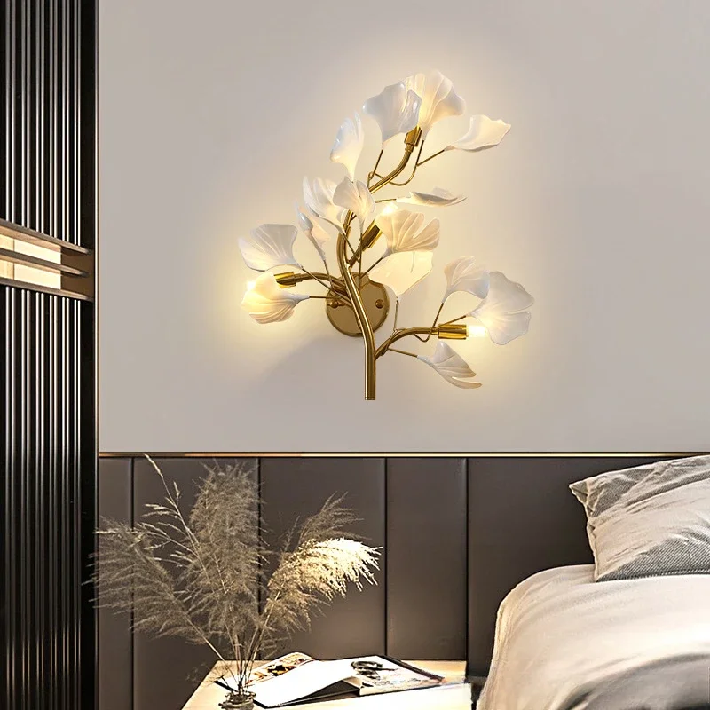 applique murale moderne à led en céramique avec ginkgo décoratif - Image 3