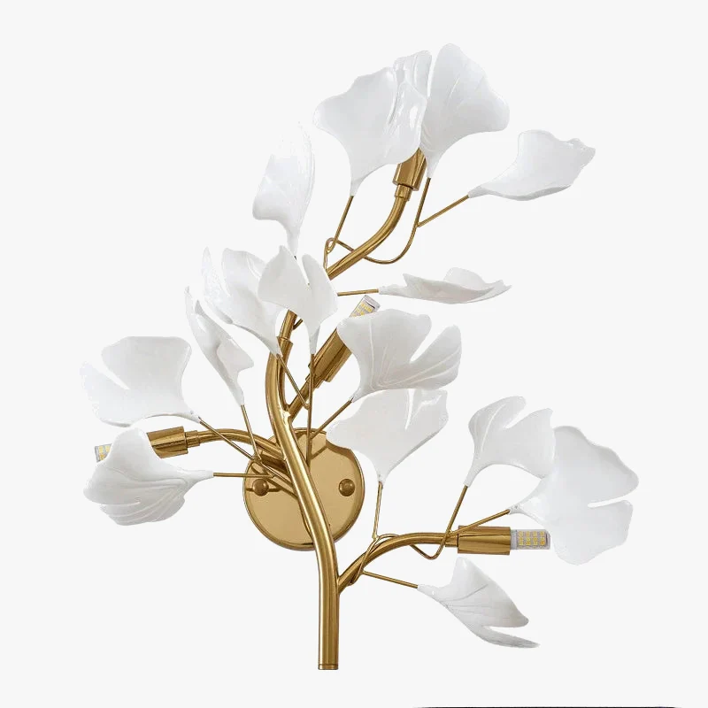 applique murale moderne à led en céramique avec ginkgo décoratif - Image 5