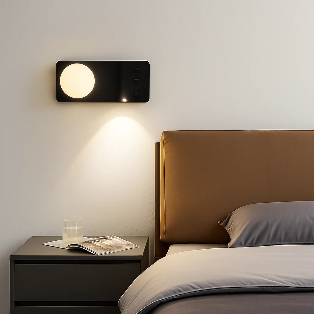applique murale moderne avec double interrupteur et port usb - Image 3