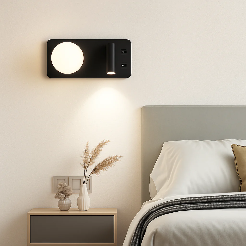 applique murale moderne avec double interrupteur et port usb - Image 5