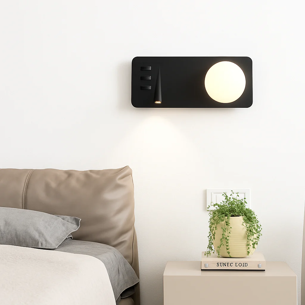 applique murale moderne avec double interrupteur et port usb - Image 7