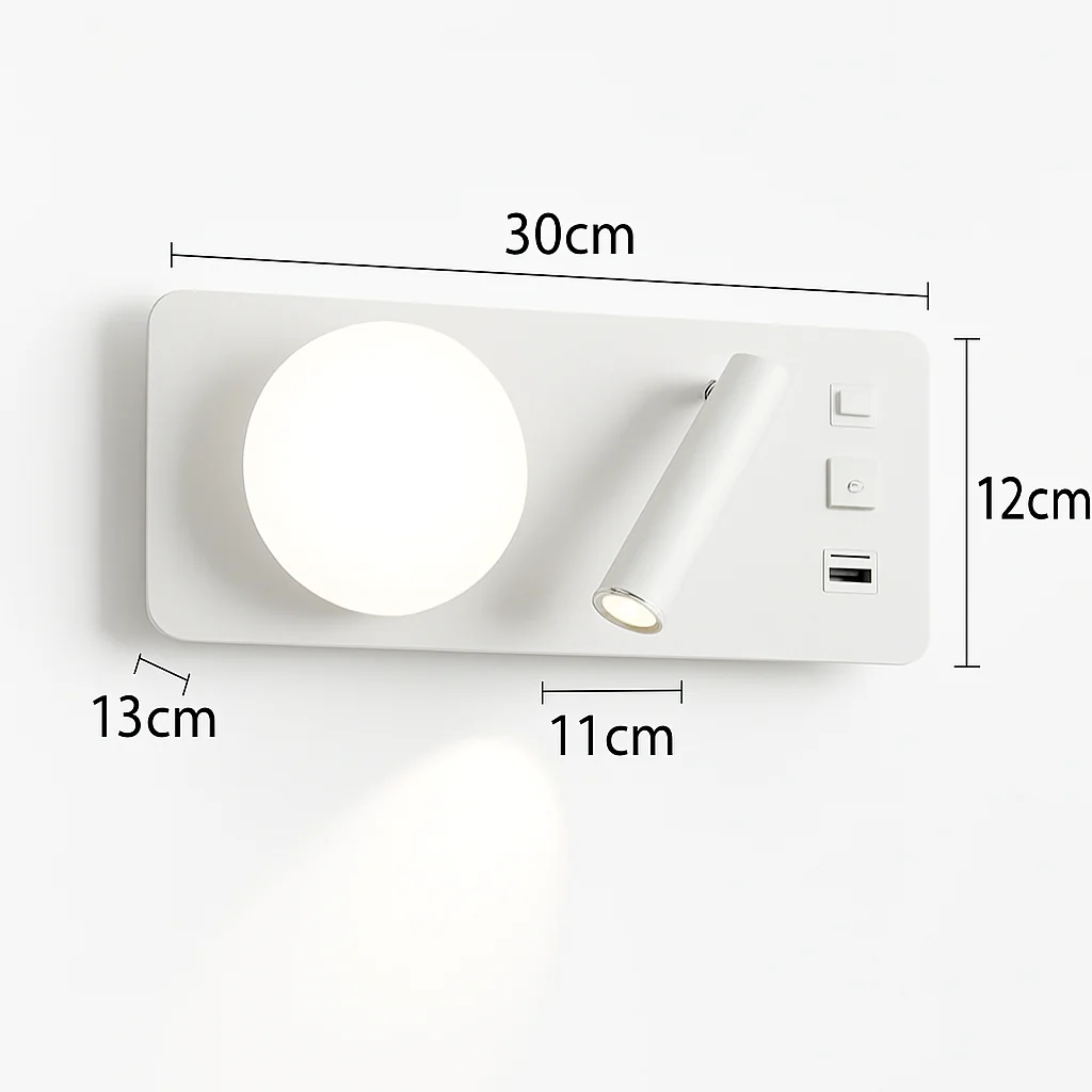 applique murale moderne avec double interrupteur et port usb - Image 8