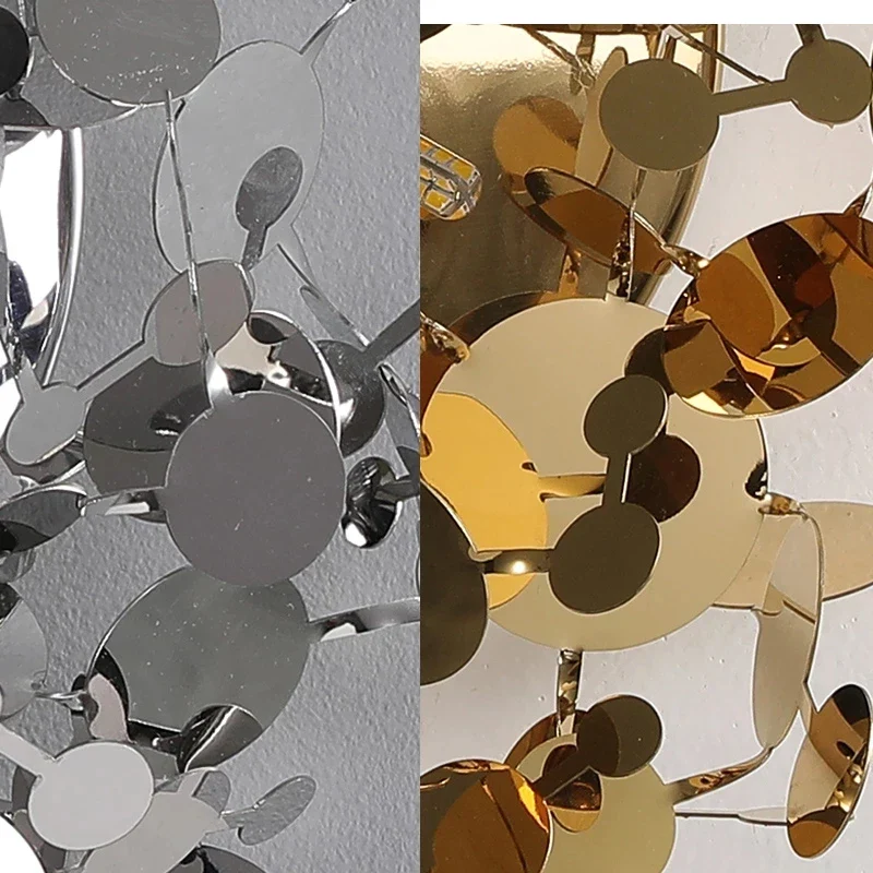 applique murale moderne en acier inoxydable avec feuilles décoratives - Image 6