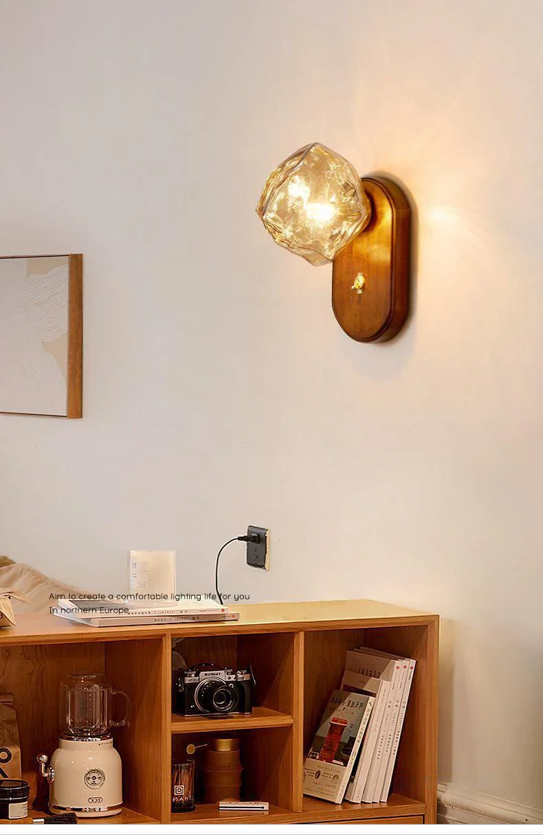 applique murale moderne en bois design nordique avec éclairage led - Image 6