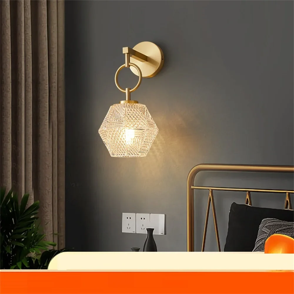 applique murale moderne en cuivre et verre à led décorative - Image 2