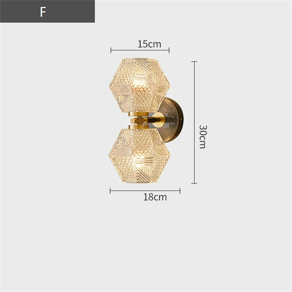 applique murale moderne en cuivre et verre à led décorative - Image 8