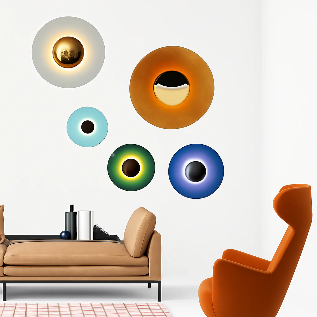 applique murale moderne ronde design loft nordique éclairage intérieur - Image 8