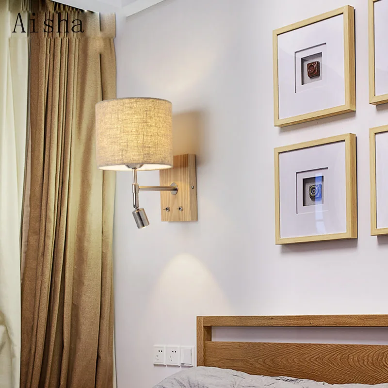 applique murale nordique en bois massif avec led décorative - Image 3