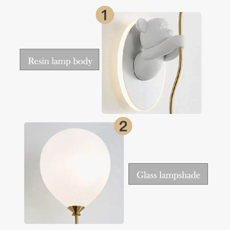 applique murale ours en ballon pour chambre d'enfant - Image 6
