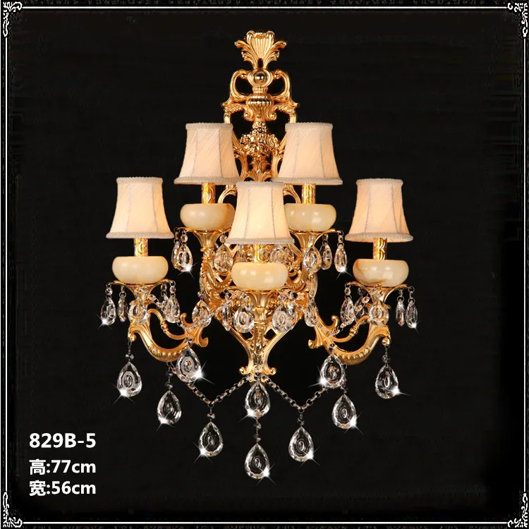 applique murale rétro à 5 bras en cristal pour intérieur élégant - Image 2
