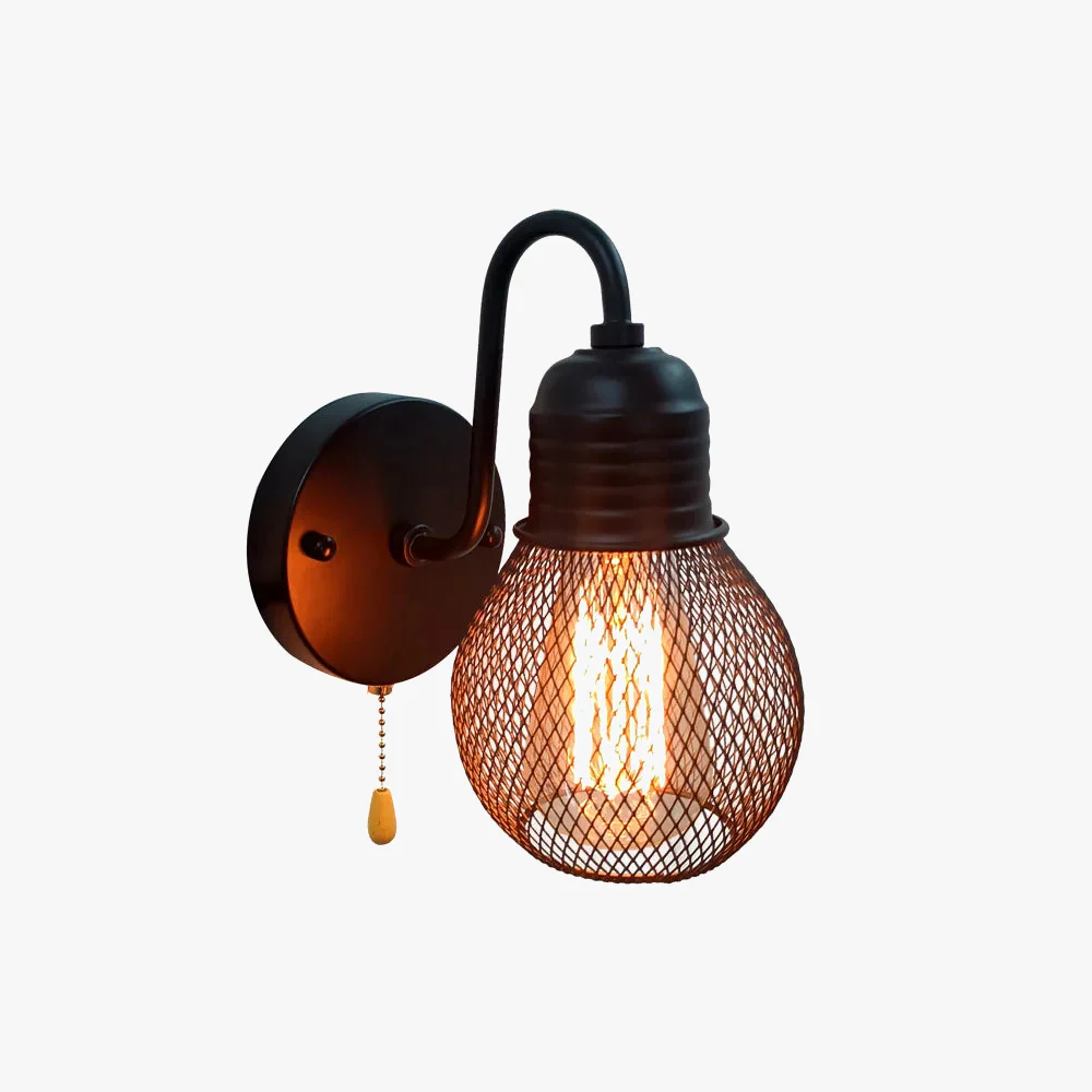 applique murale rétro avec interrupteur à tirette et luminaire intérieur - Image 4