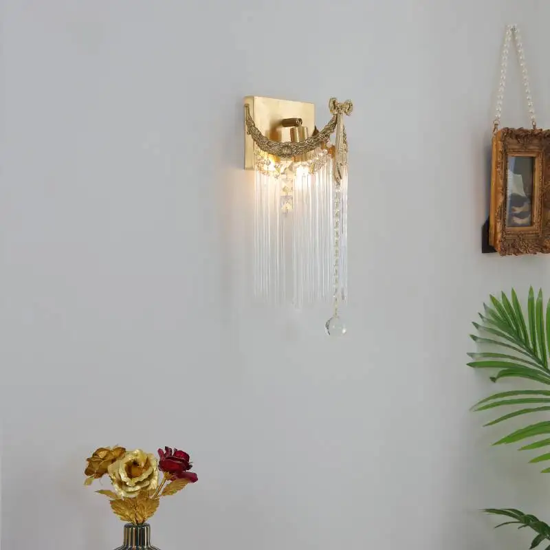 applique murale rétro en cristal et laiton vintage pour intérieur élégant - Image 2