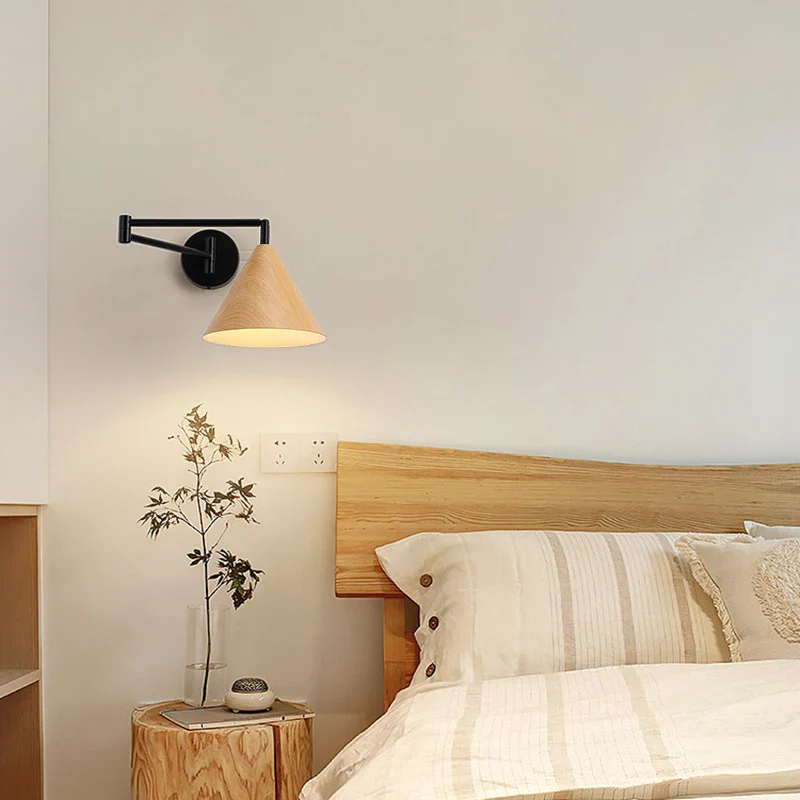 applique murale rotative en bois pour décoration intérieure moderne - Image 4