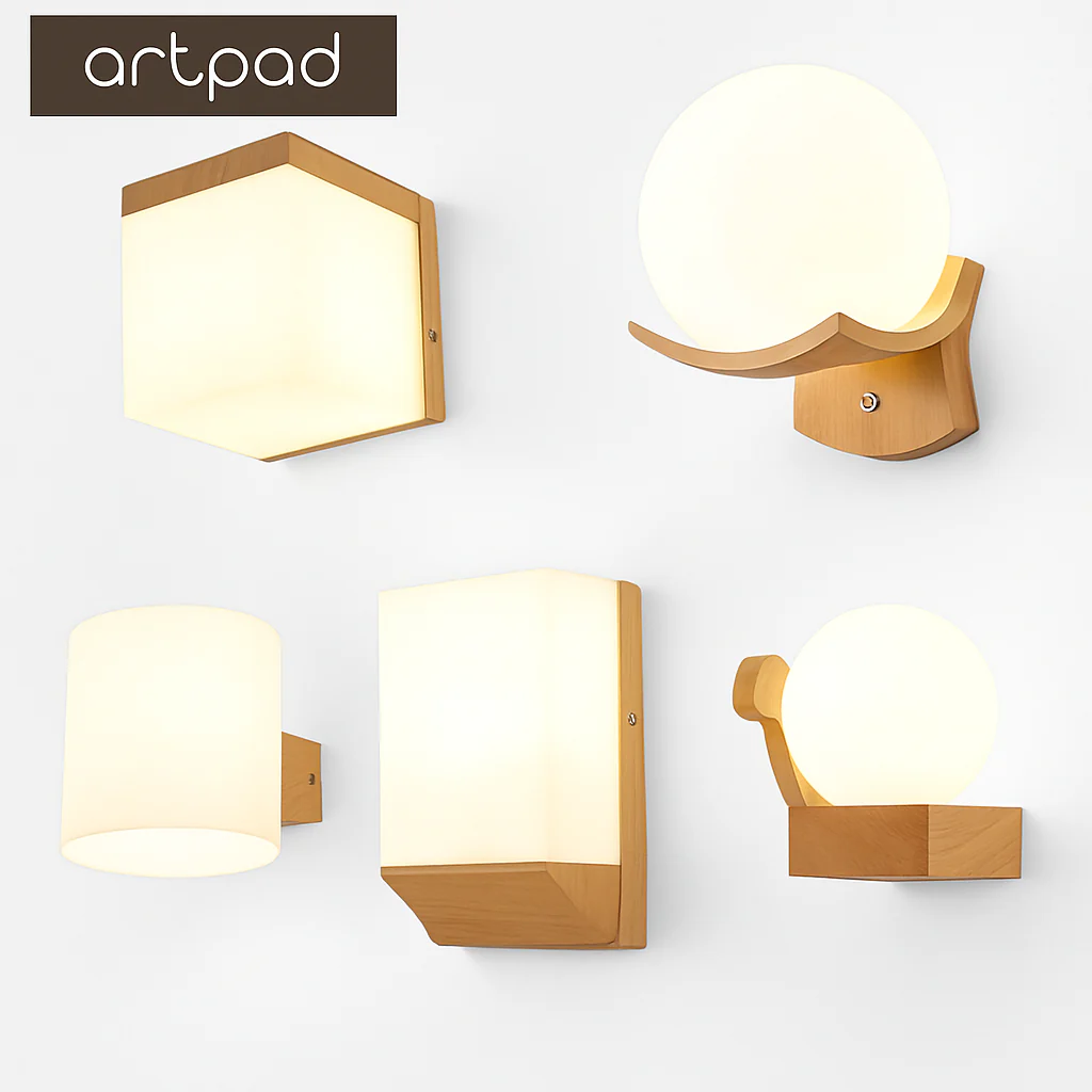 applique murale scandinave en bois et verre pour décoration intérieure - Image 3