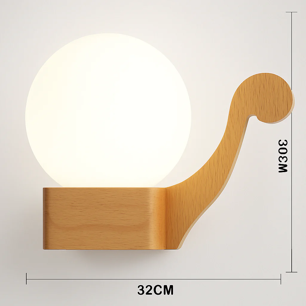 applique murale scandinave en bois et verre pour décoration intérieure - Image 7