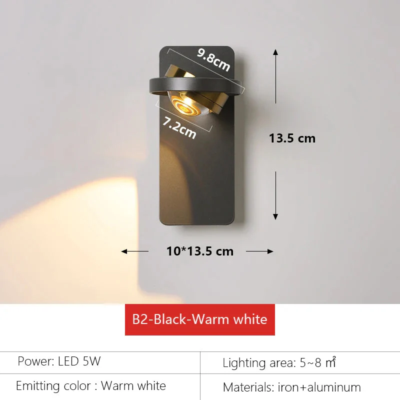applique murale scandinave minimaliste rotative avec lumières led - Image 10