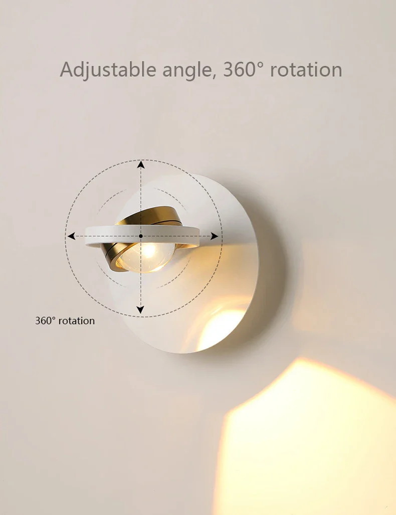 applique murale scandinave minimaliste rotative avec lumières led - Image 3