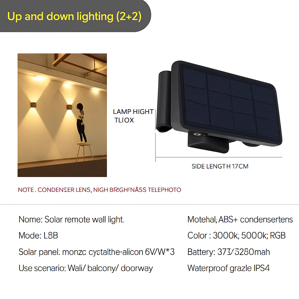 applique murale solaire led extérieure étanche pour jardin - Image 12
