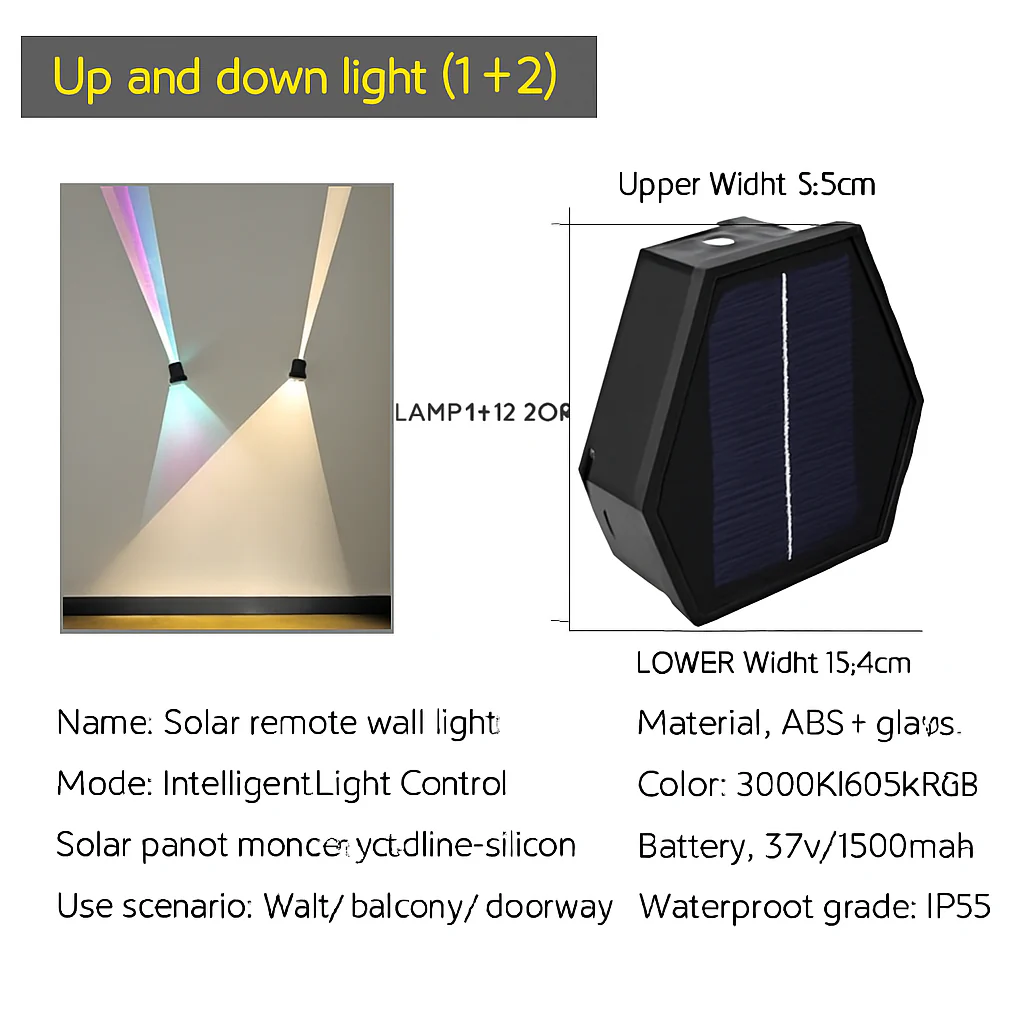 applique murale solaire led extérieure étanche pour jardin - Image 13
