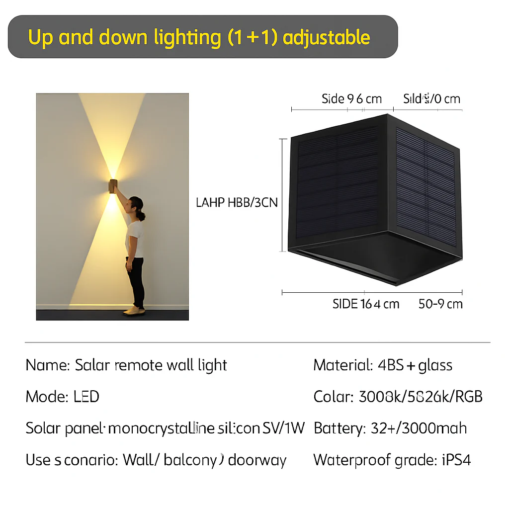 applique murale solaire led extérieure étanche pour jardin - Image 6