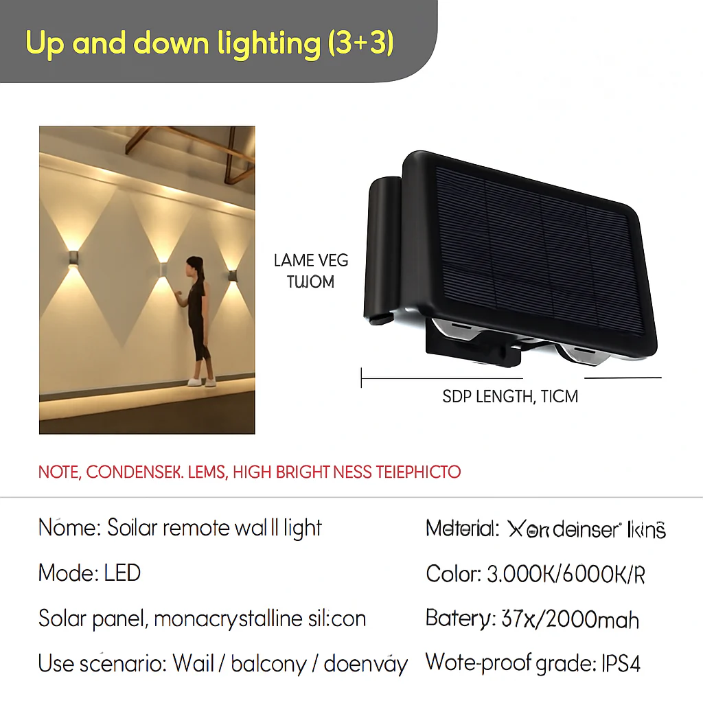 applique murale solaire led extérieure étanche pour jardin - Image 7