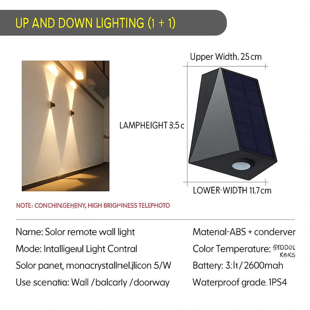 applique murale solaire led extérieure étanche pour jardin - Image 8