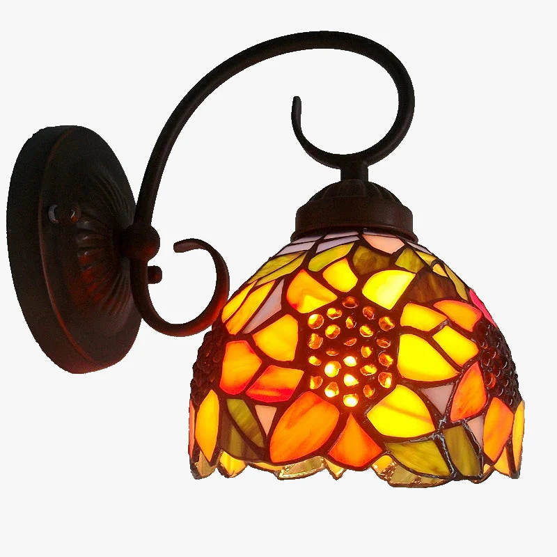 applique murale style européen tournesol en verre pour jardin et balcon - Image 6