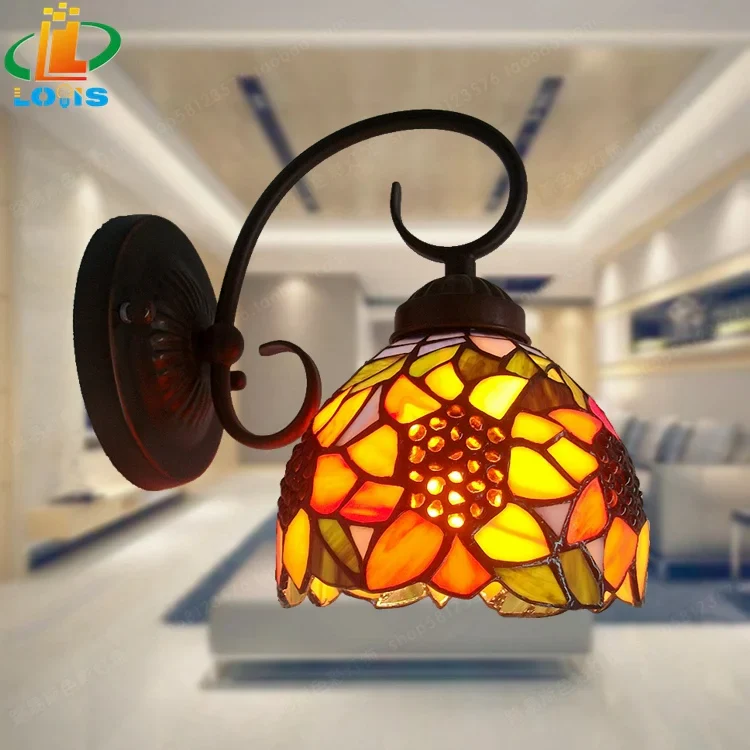 applique murale style européen tournesol en verre pour jardin et balcon - Image 9