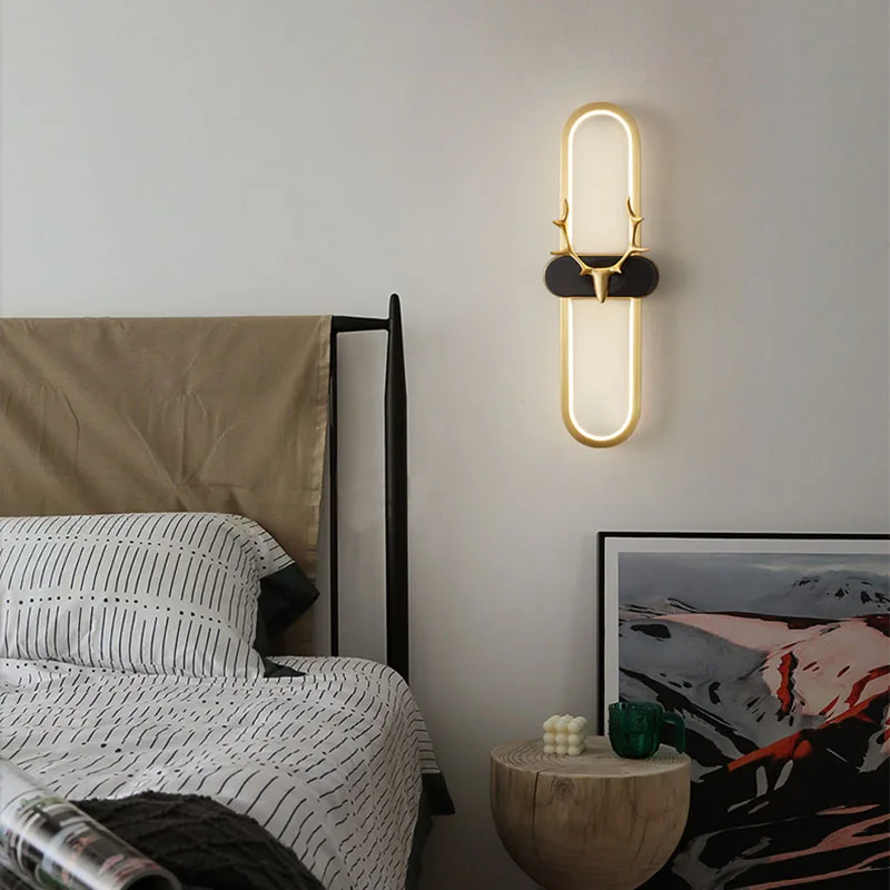 applique murale tête de cerf en cuivre réglable pour décoration intérieure - Image 2