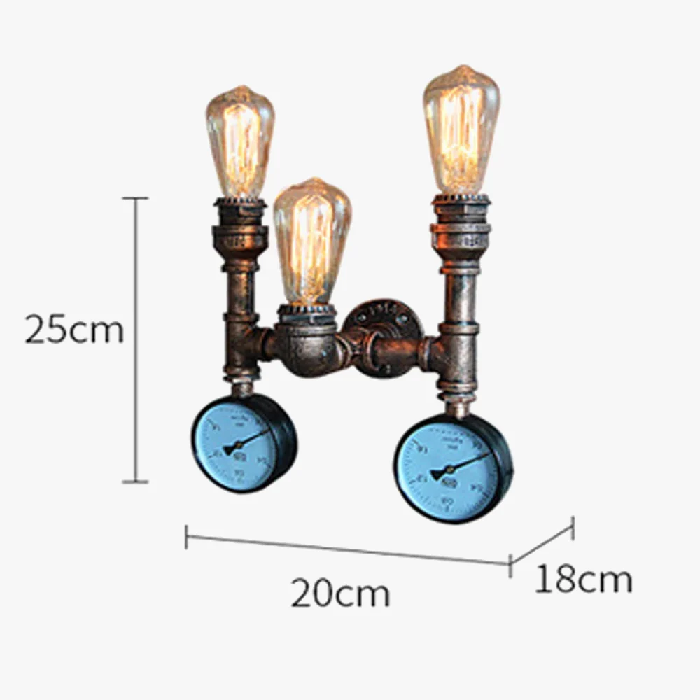 applique murale vintage steampunk en fer avec tuyau d'eau - Image 8