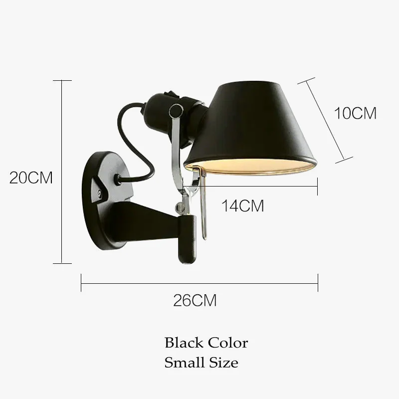 Argent noir réglable bras Long applique AC 110 V-220 V chambre chevet salon couloir E27 applique murale LED décor - Image 7