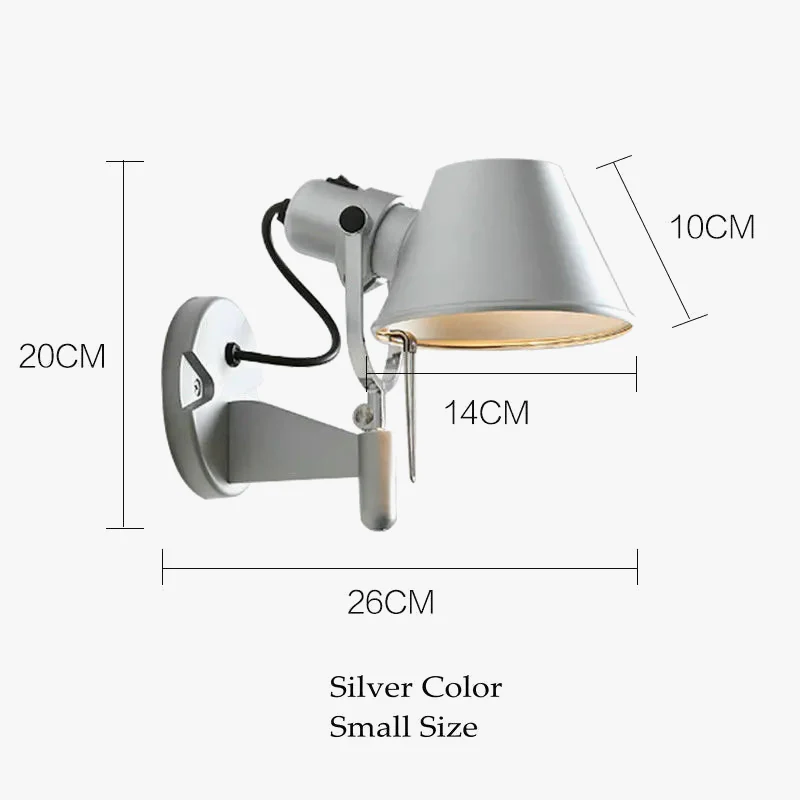 Argent noir réglable bras Long applique AC 110 V-220 V chambre chevet salon couloir E27 applique murale LED décor - Image 8