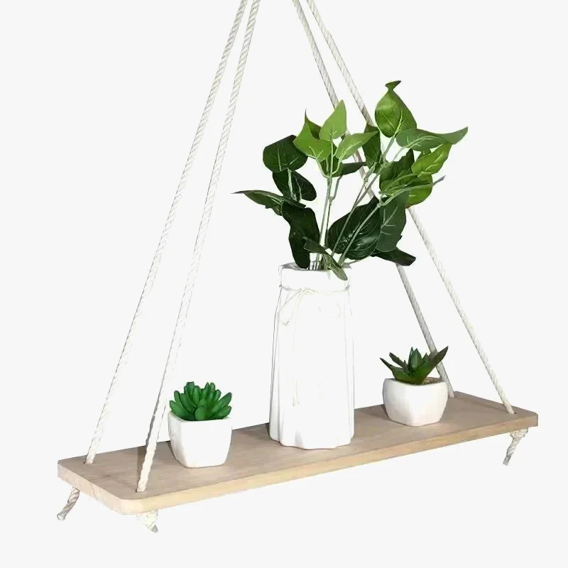 balançoire murale en corde et bois pour décoration nordique - Image 3