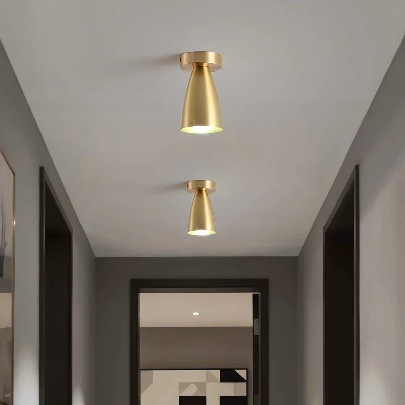 Balcony, American All Copper Ceiling, Small Ceiling Lamp, Nordic Modern Simple Cloakroom, Creative Porch, Entrance Hall Lamp - Image 2