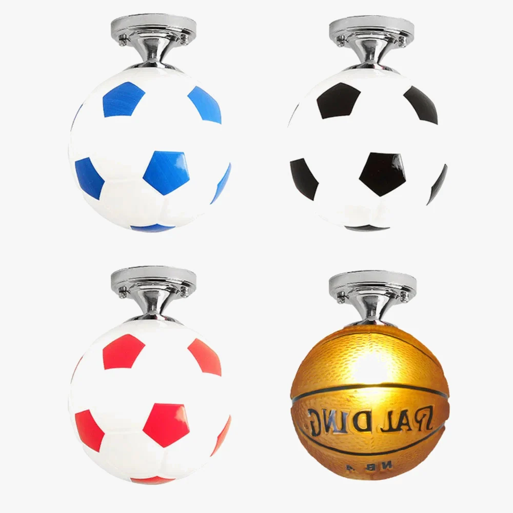 Ballon de Football LED plafonniers 220V E27 Football Bar Club plafonnier créatif enfants garçon chambre décoration luminaire - Image 4