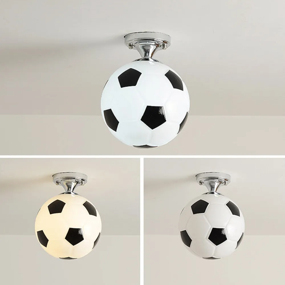 Ballon de Football LED plafonniers 220V E27 Football Bar Club plafonnier créatif enfants garçon chambre décoration luminaire - Image 6