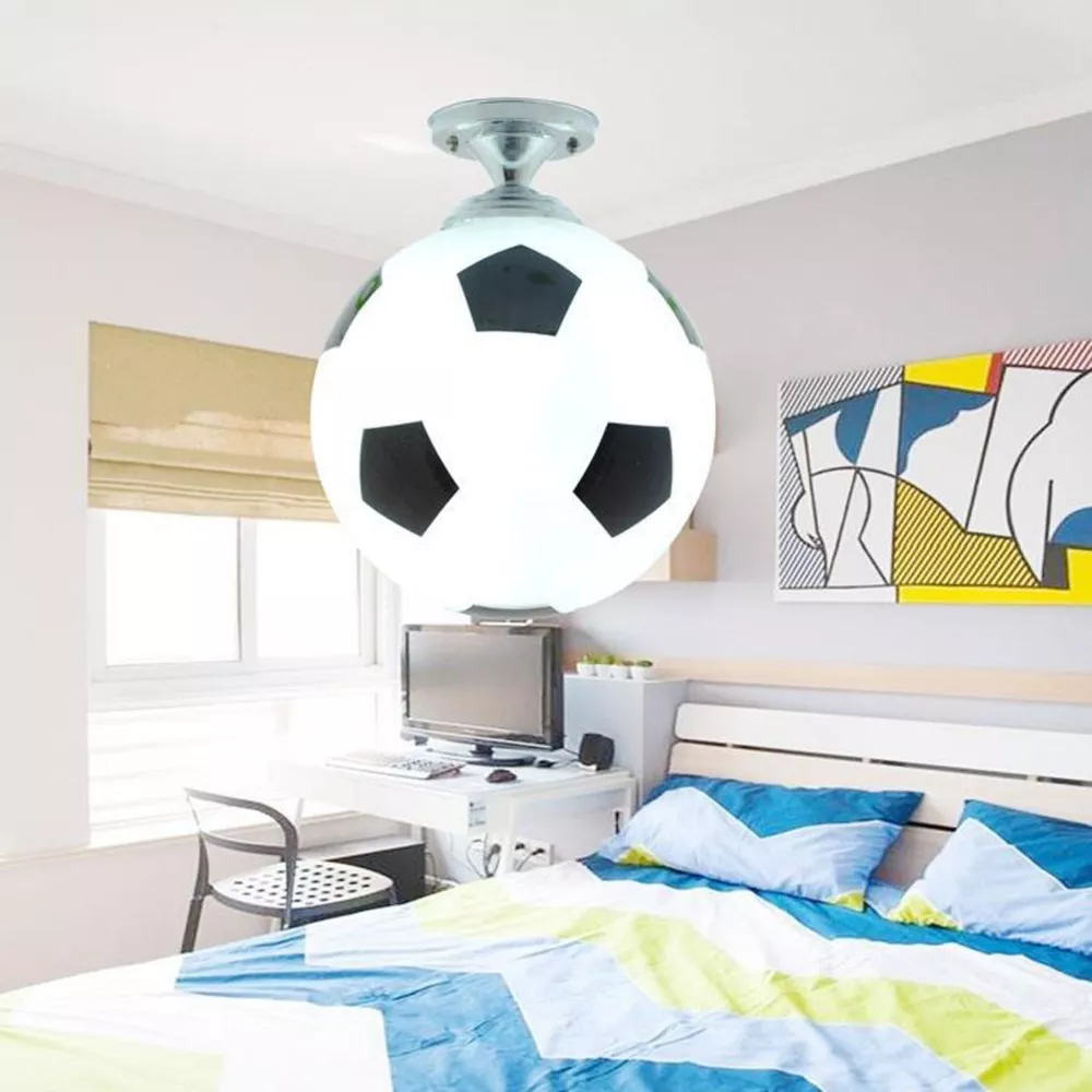 Ballon de Football LED plafonniers 220V E27 Football Bar Club plafonnier créatif enfants garçon chambre décoration luminaire - Image 7