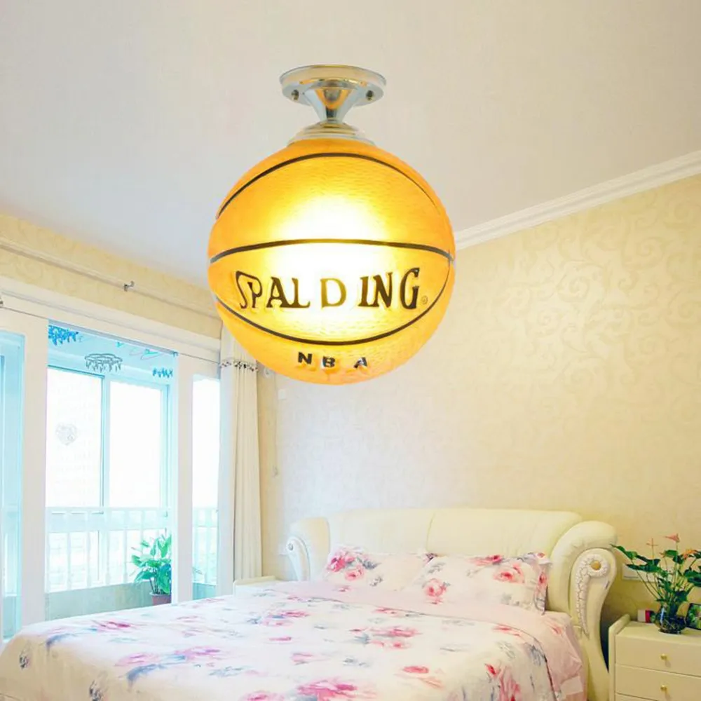 Ballon de Football LED plafonniers 220V E27 Football Bar Club plafonnier créatif enfants garçon chambre décoration luminaire - Image 8